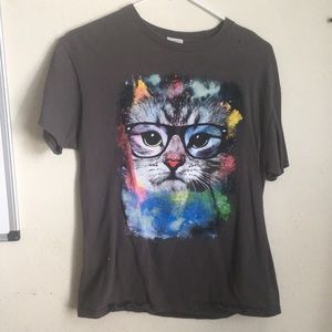 Cat with glasses shirt